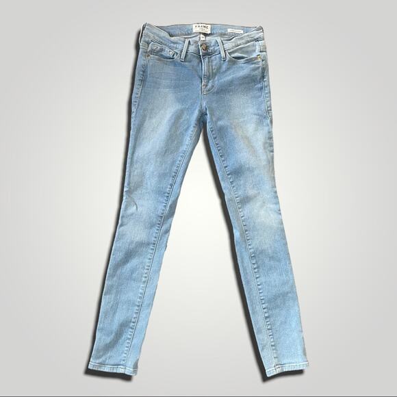 FRAME BOHO COUNTRY WESTERN LE SKINNY DE JEANNE LIGHT WASH DENIM JEANS SMALL 28 - Picture 2 of 10